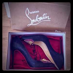 Christian Louboutin Black Coralta Mia Heels New